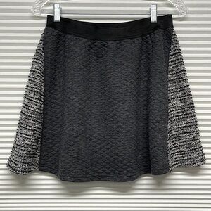 Sanctuary Clothing Gray Black White Tweed Knit A Line Circle Mini Skirt